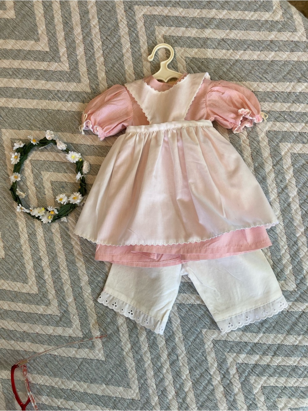 American Girl retired Kirsten’s Birthday Dress, Daisy Wreath and Bloomers pc tag